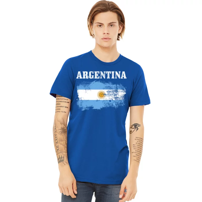 Argentina Argentinian Flag Vintage Argentine Pride Gift Premium T-Shirt