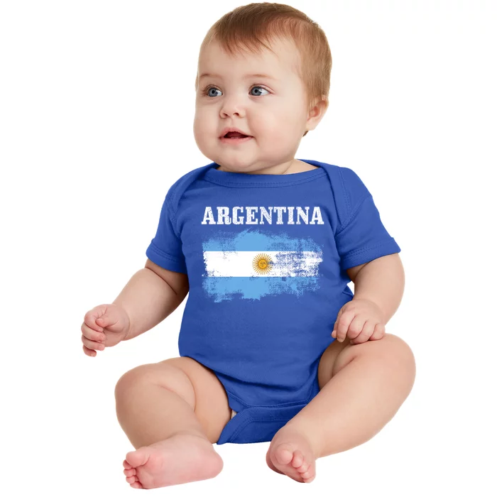 Argentina Argentinian Flag Vintage Argentine Pride Gift Baby Bodysuit