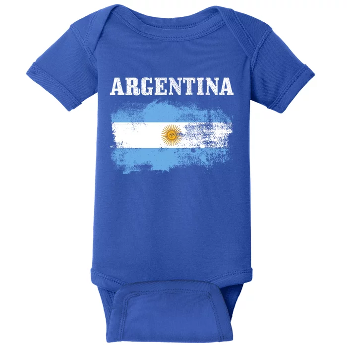 Argentina Argentinian Flag Vintage Argentine Pride Gift Baby Bodysuit