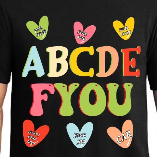 Alphabet ABCDFU Funny ESL Teacher Women Mom Anti Valentines Pajama Set