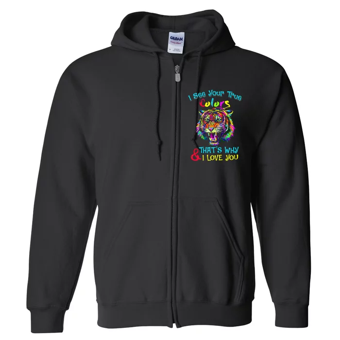 autism awareness faring its ok to be different tiger Full Zip Hoodie