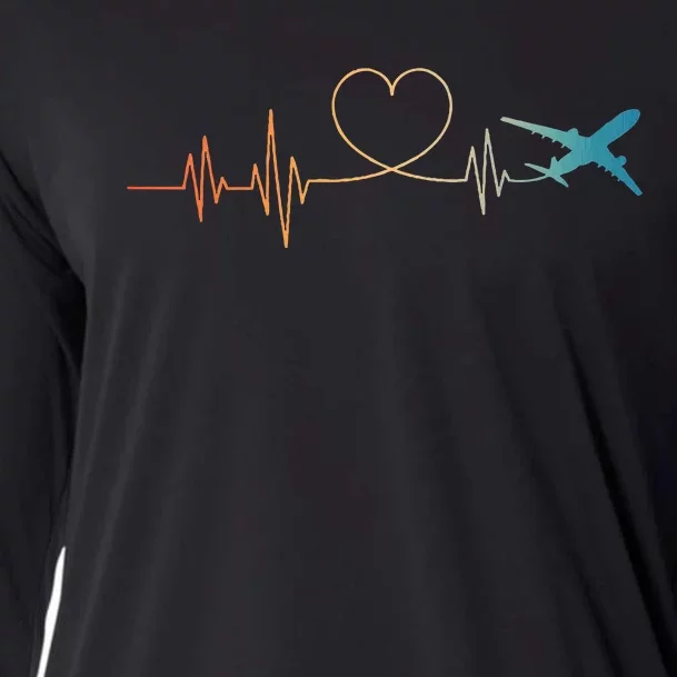 Airplane Art For Wo Aviation Instructor Airline Pilot Cooling Performance Long Sleeve Crew