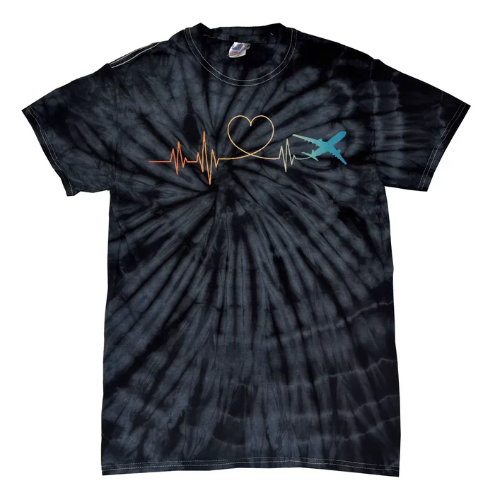 Airplane Art For Wo Aviation Instructor Airline Pilot Tie-Dye T-Shirt