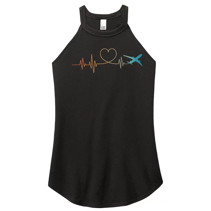 Airplane Art For Wo Aviation Instructor Airline Pilot Women’s Perfect Tri Rocker Tank