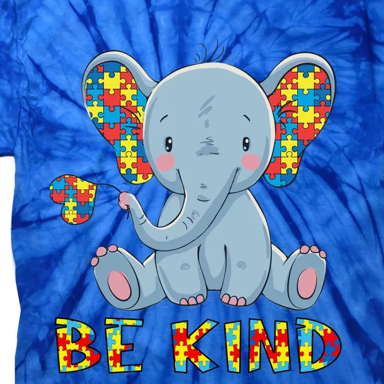 Autism Awareness Funny Elephant Autistic Acceptance Be Kind Gift Tie-Dye T-Shirt