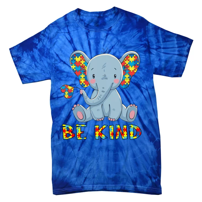 Autism Awareness Funny Elephant Autistic Acceptance Be Kind Gift Tie-Dye T-Shirt