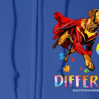 Autism Awareness Funny Kiid Its Ok To Be Different Super Pets Full Zip Hoodie