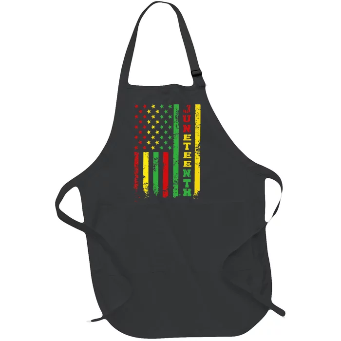 African American Flag Juneteenth  1865 Full-Length Apron With Pocket