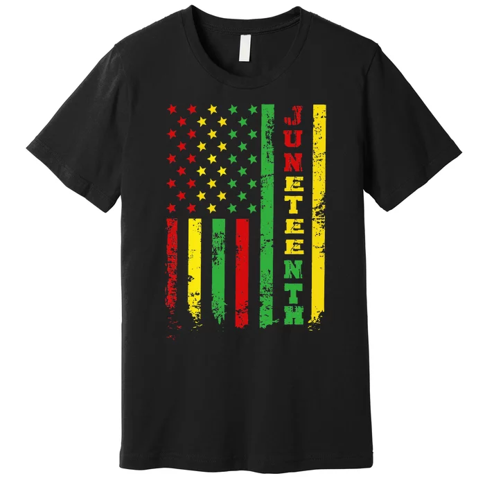 African American Flag Juneteenth  1865 Premium T-Shirt