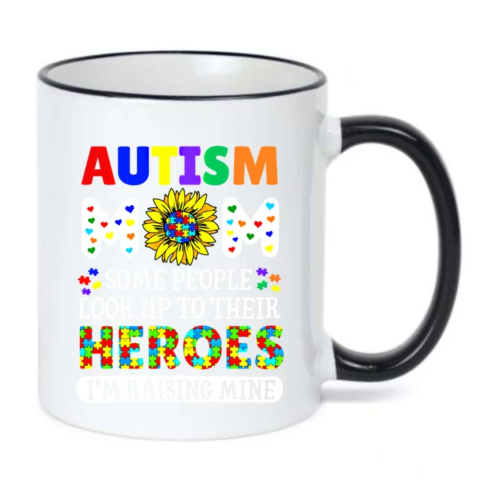 Autism Awareness For Mom Raising Heroes Autism Mom Gift Black Color Changing Mug