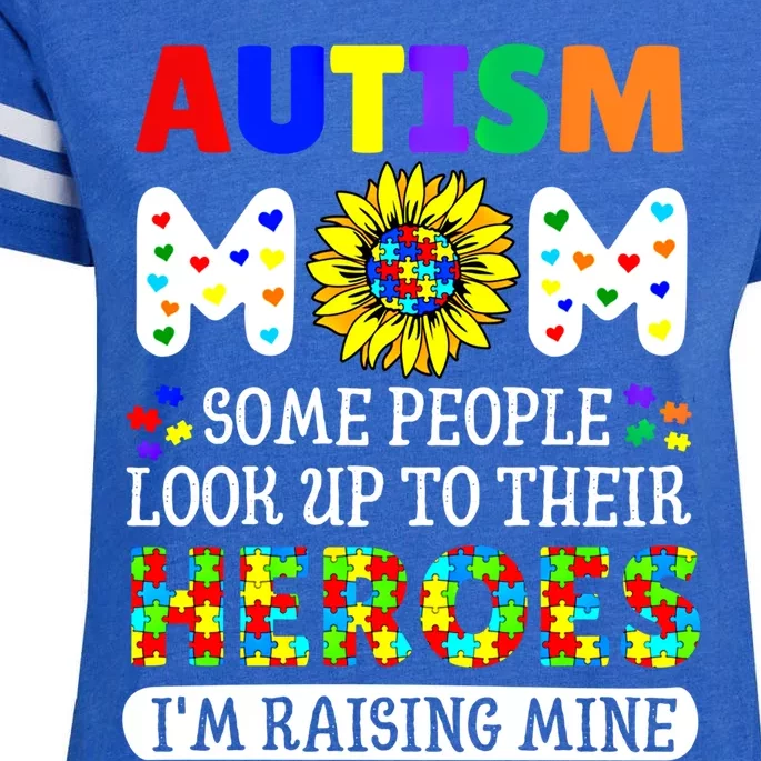 Autism Awareness For Mom Raising Heroes Autism Mom Gift Enza Ladies Jersey Football T-Shirt