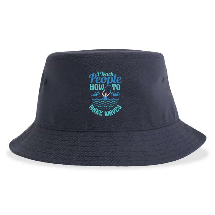 Aqua Aerobics Funny Water Aerobics Instructor Sustainable Bucket Hat