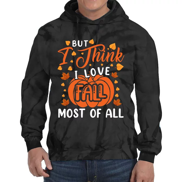 Autumn Affection Fall Season Graphic Tie Dye Hoodie