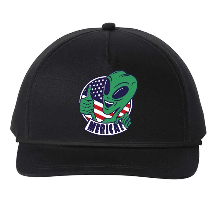 Alien American Flag Funny Merica Snapback Five-Panel Rope Hat