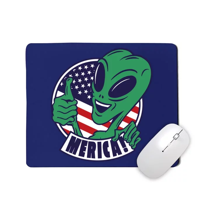 Alien American Flag Funny Merica Mousepad