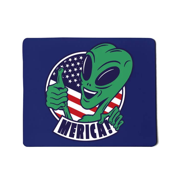 Alien American Flag Funny Merica Mousepad