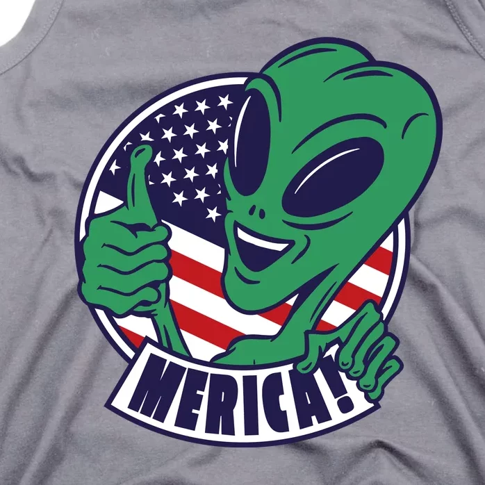 Alien American Flag Funny Merica Tank Top