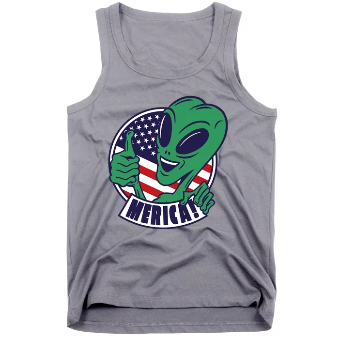 Alien American Flag Funny Merica Tank Top