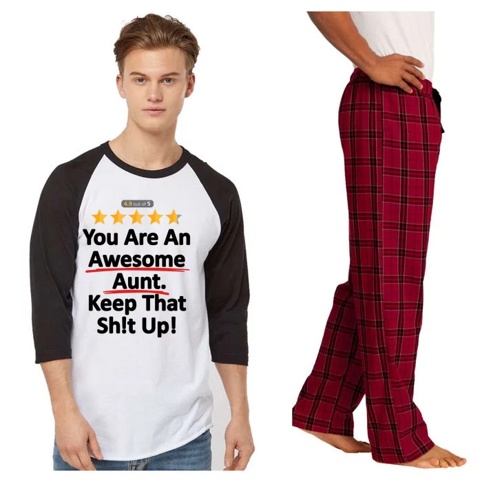 Awesome Aunt Funny Auntie Gift Idea Raglan Sleeve Pajama Set