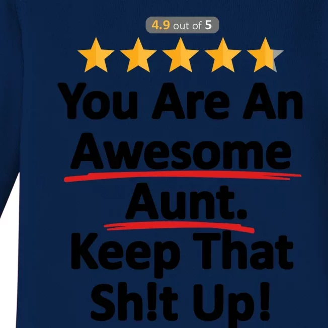 Awesome Aunt Funny Auntie Gift Idea Baby Long Sleeve Bodysuit