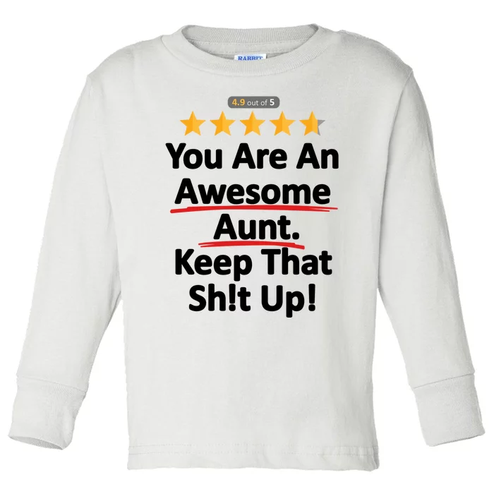 Awesome Aunt Funny Auntie Gift Idea Toddler Long Sleeve Shirt