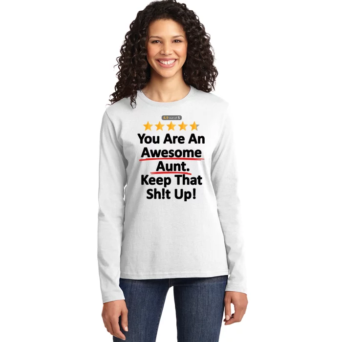 Awesome Aunt Funny Auntie Gift Idea Ladies Long Sleeve Shirt