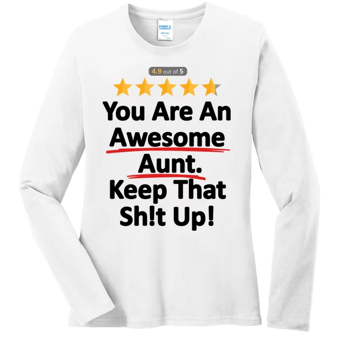 Awesome Aunt Funny Auntie Gift Idea Ladies Long Sleeve Shirt