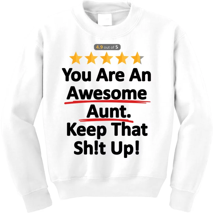 Awesome Aunt Funny Auntie Gift Idea Kids Sweatshirt