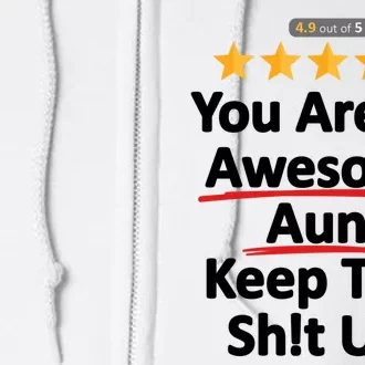 Awesome Aunt Funny Auntie Gift Idea Full Zip Hoodie