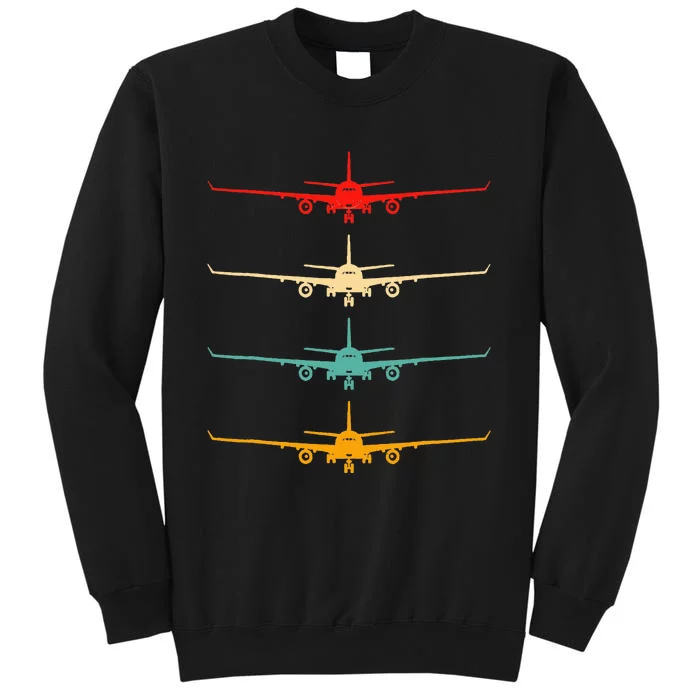 Aviation Airplane Flying Airline Funny Vintage Pilot Gift Tall Sweatshirt