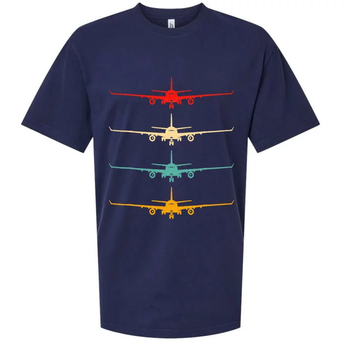 Aviation Airplane Flying Airline Funny Vintage Pilot Gift Sueded Cloud Jersey T-Shirt