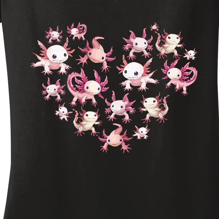 Axolotl Axolotl For Girl Women Heart Cute Women's V-Neck T-Shirt