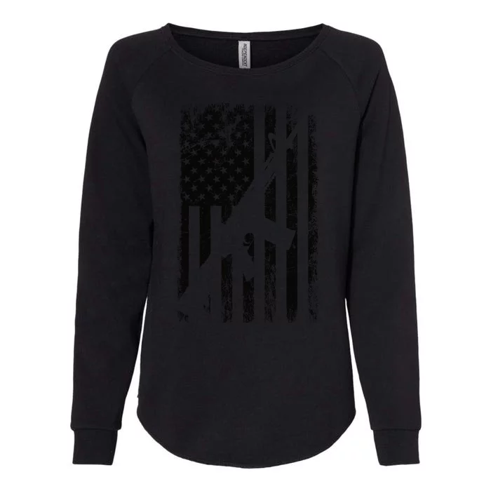 AR15 American Flag Womens California Wash Sweatshirt