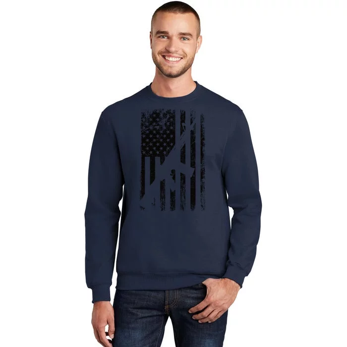 AR15 American Flag Tall Sweatshirt