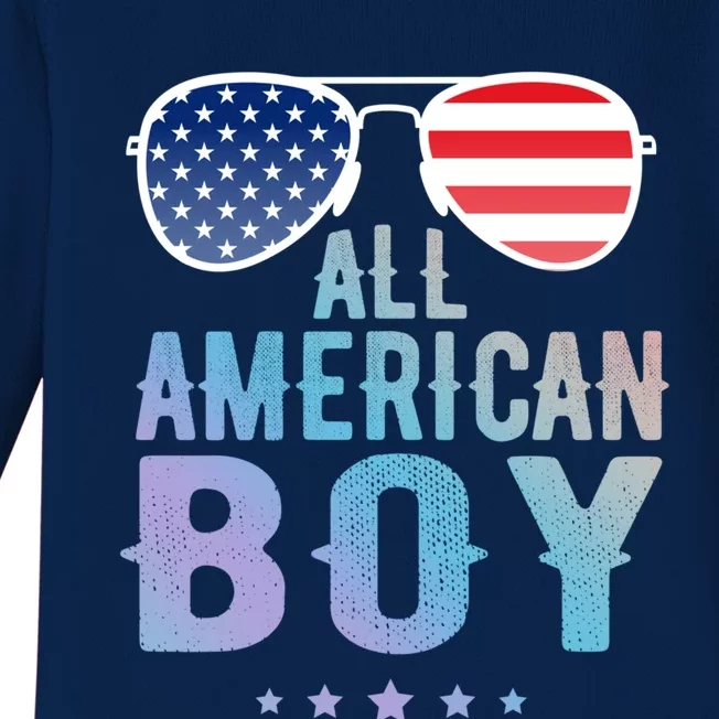 All American Freedom Usa July 4th Retro Meaningful Gift Baby Long Sleeve Bodysuit