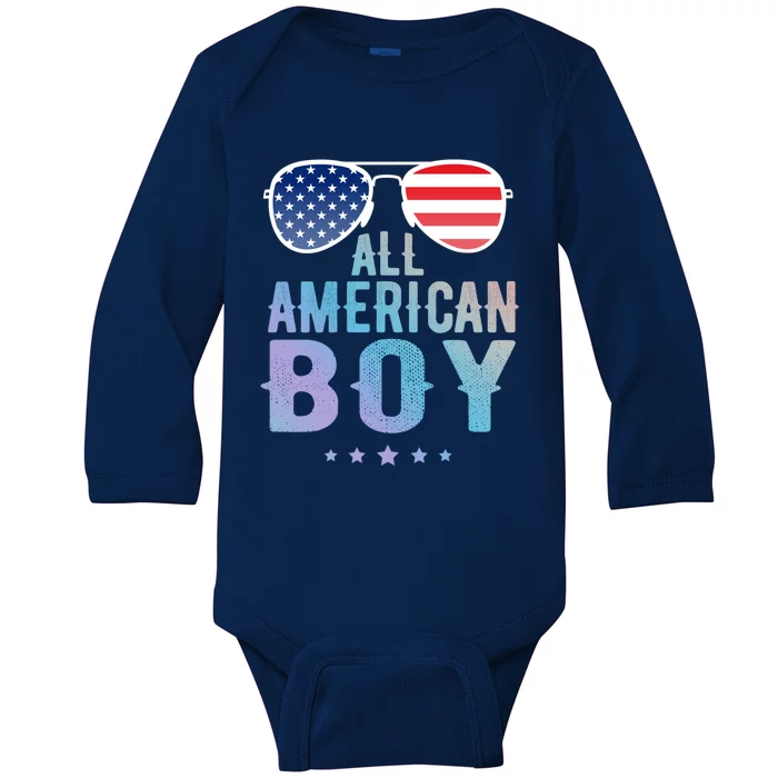 All American Freedom Usa July 4th Retro Meaningful Gift Baby Long Sleeve Bodysuit