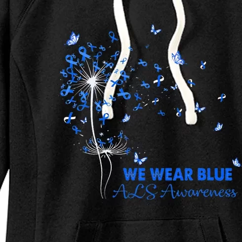 ALS Awareness Faith Hope Love Dandelion Women's Fleece Hoodie