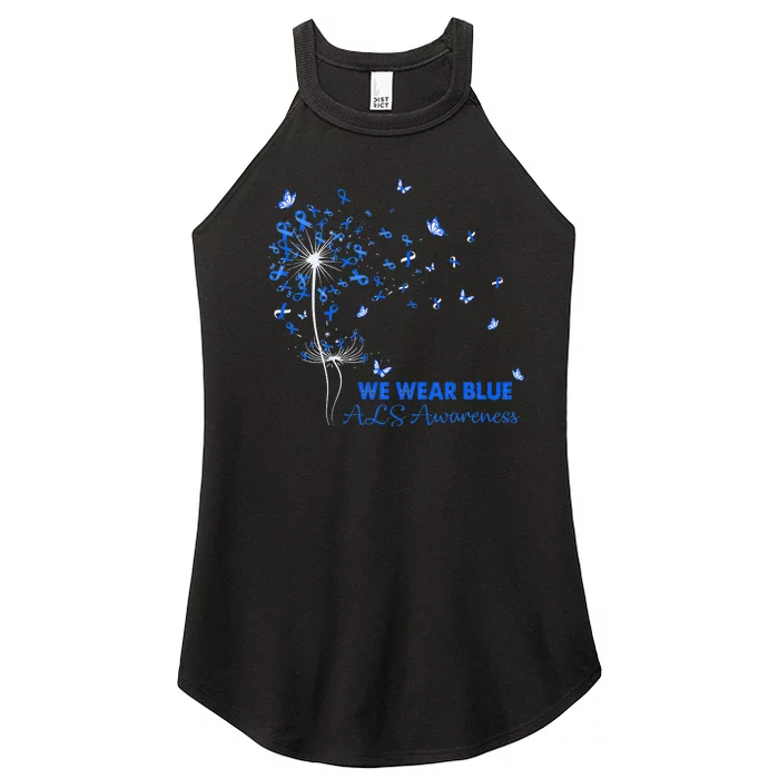 ALS Awareness Faith Hope Love Dandelion Women’s Perfect Tri Rocker Tank