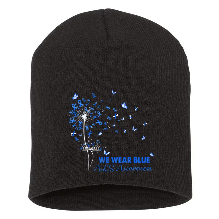 ALS Awareness Faith Hope Love Dandelion Short Acrylic Beanie