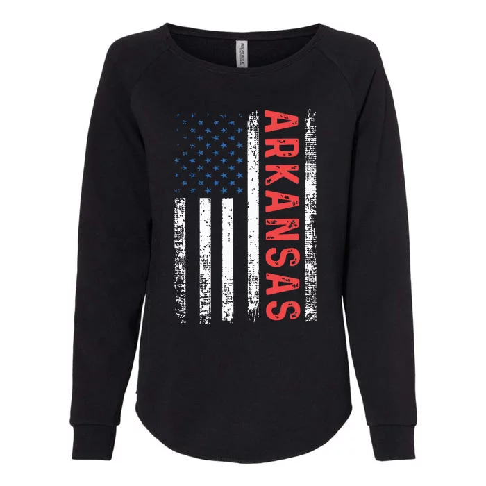 Arkansas American Flag Pride Patriotic Womens California Wash Sweatshirt