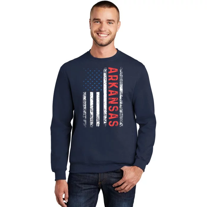 Arkansas American Flag Pride Patriotic Tall Sweatshirt