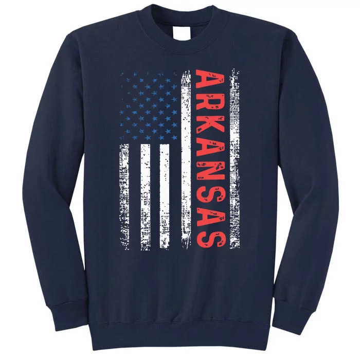 Arkansas American Flag Pride Patriotic Tall Sweatshirt