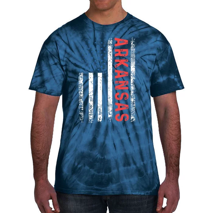 Arkansas American Flag Pride Patriotic Tie-Dye T-Shirt