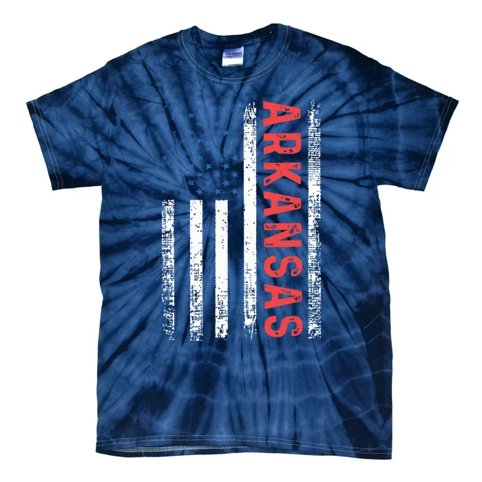 Arkansas American Flag Pride Patriotic Tie-Dye T-Shirt