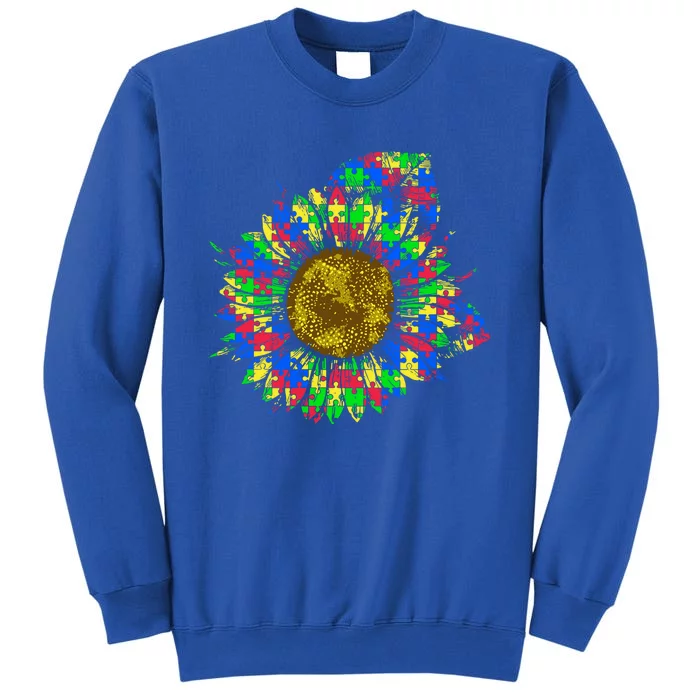 Autism Awareness Floral Puzzle Design Autism Mom Cool Gift Sweatshirt