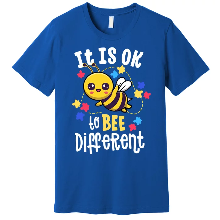 Autism Awareness Funny Gift It Is Ok To Bee Different Be Kind Gift Premium T-Shirt