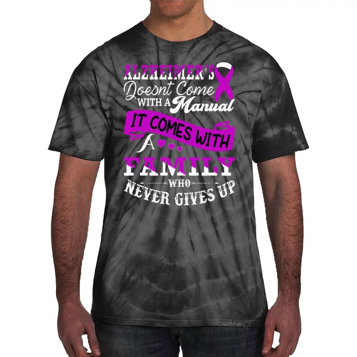 Alzheimers Awareness Family Support Alzheimer Warrior Tie-Dye T-Shirt