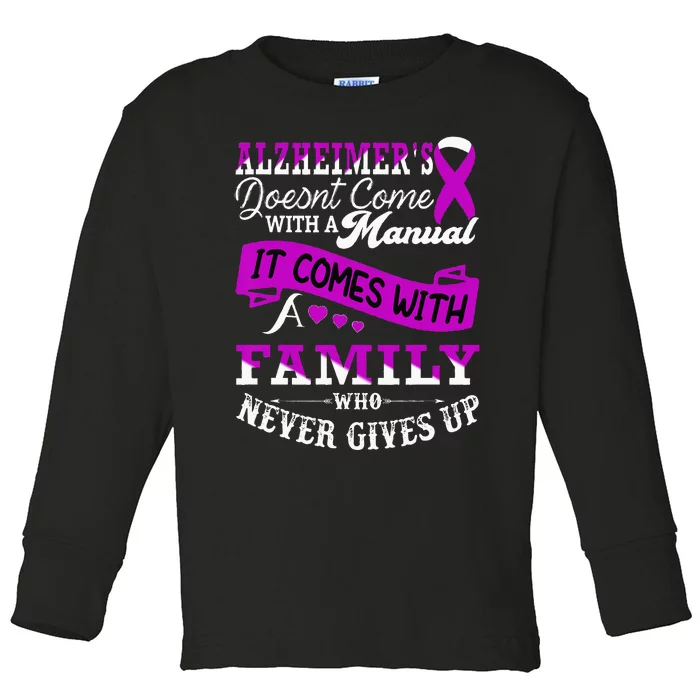 Alzheimers Awareness Family Support Alzheimer Warrior Toddler Long Sleeve Shirt