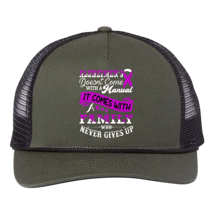 Alzheimers Awareness Family Support Alzheimer Warrior Retro Rope Trucker Hat Cap