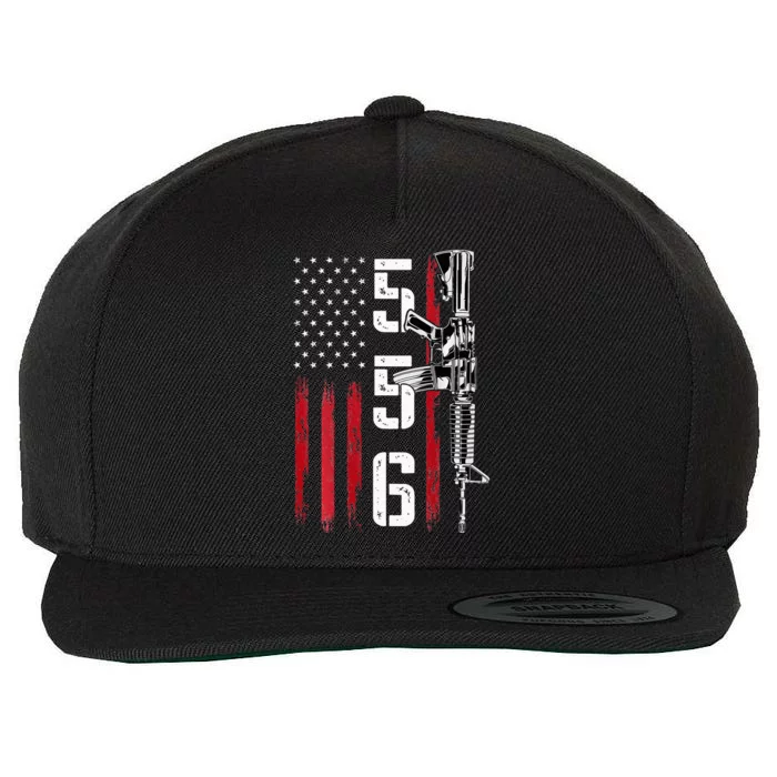 Ar15 American Flag Ar15 Rifle Gun Owner Back Wool Snapback Cap